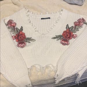 Super cute white cropped sweater!!